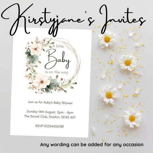 Personalised baby shower  invitations