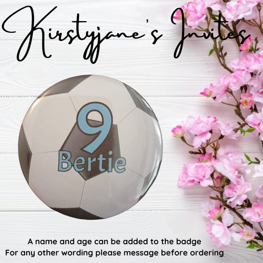 Personalised Football birthday badge