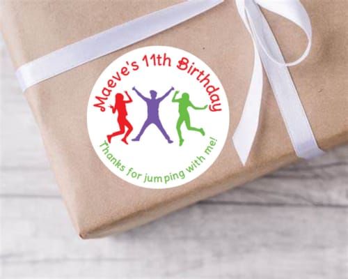 Personalised birthday party Trampoline jumping stickers