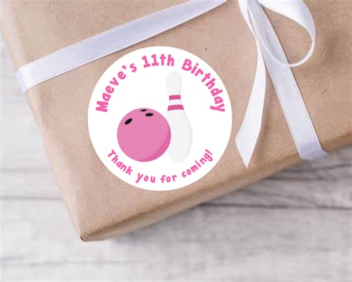 Personalised birthday party Bowling stickers