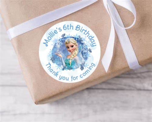 Personalised birthday party Disney Frozen Elsa stickers