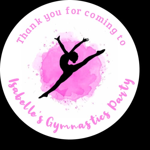 Personalised birthday party Gymnastics stickers