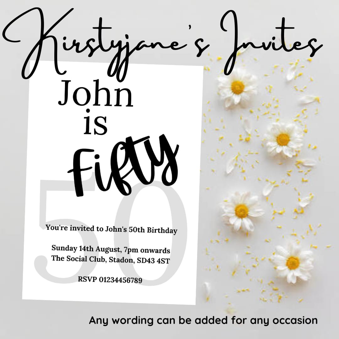 Personalised Adults age invitations