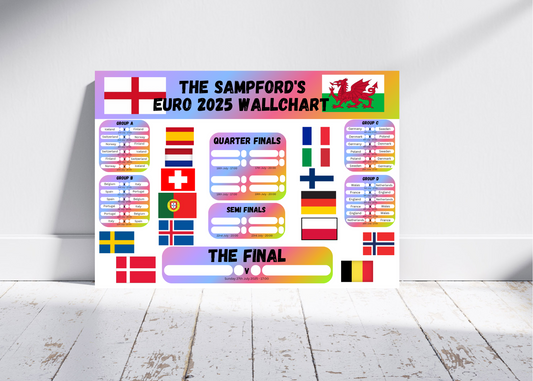 Women's Euro 2025 rainbow wall planner