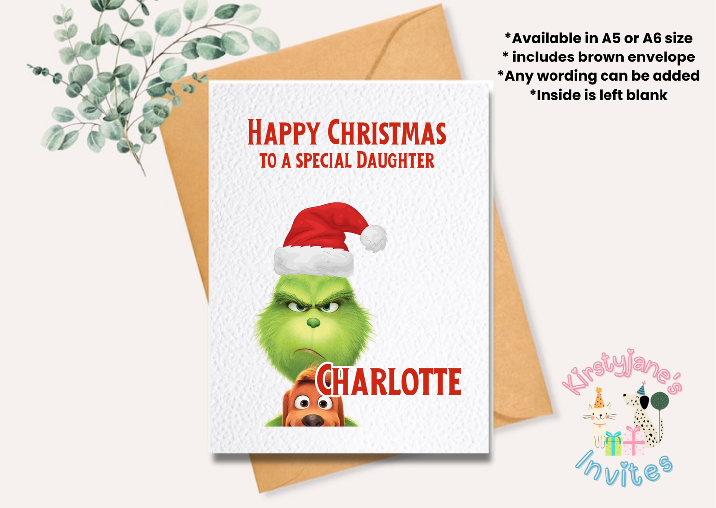 Christmas xmas greetings card The Grinch