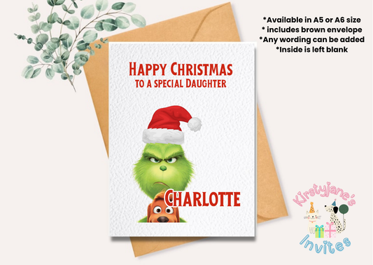 Christmas xmas greetings card The Grinch