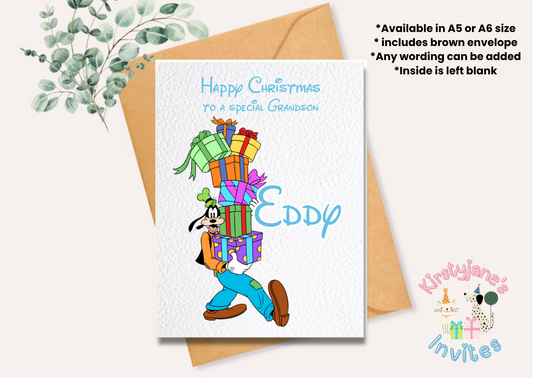 Christmas xmas greetings card Disney Goofy