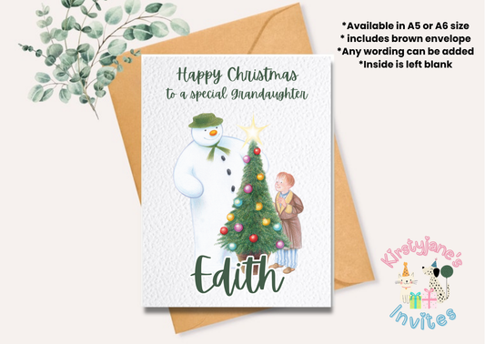 Christmas xmas greetings card The Snowman