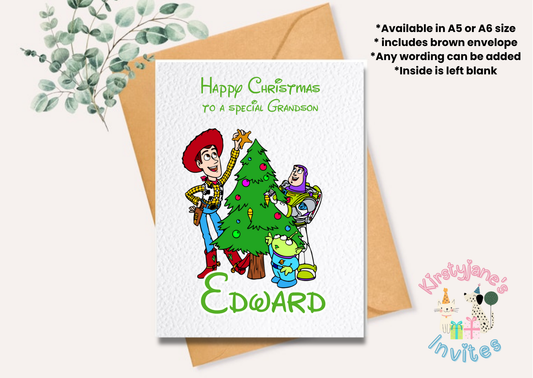 Christmas xmas greetings card Disney Toy Story Woody Buzz Lightyear