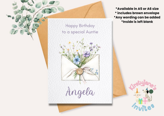 Birthday greetings Card Womens Girls Flowers Floral 18th 21st 30th 40th 50th 60th 70th 80th