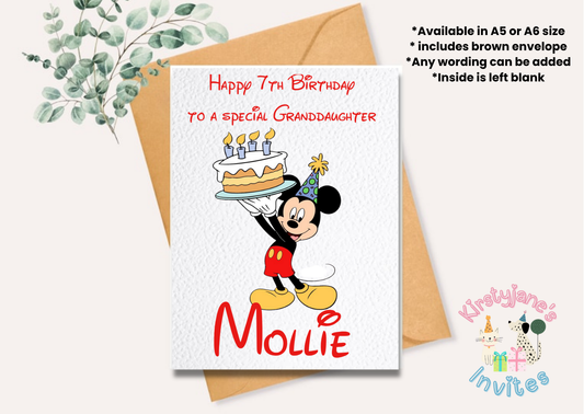 Birthday greetings Card Disney Mickey Minnie Mouse
