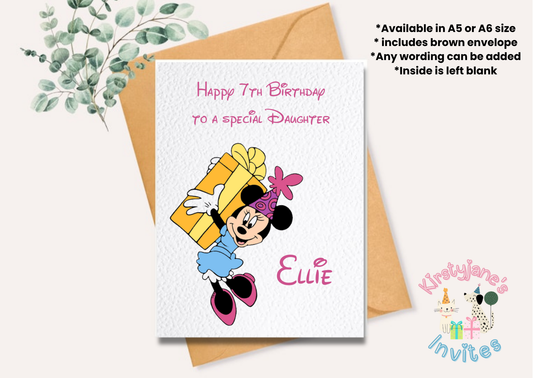 Birthday greetings Card Disney Mickey Minnie Mouse