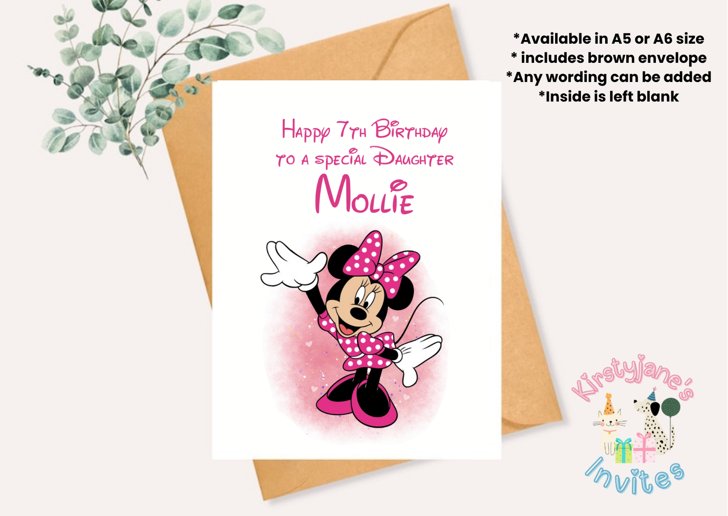 Birthday greetings Card Disney Mickey Minnie Mouse