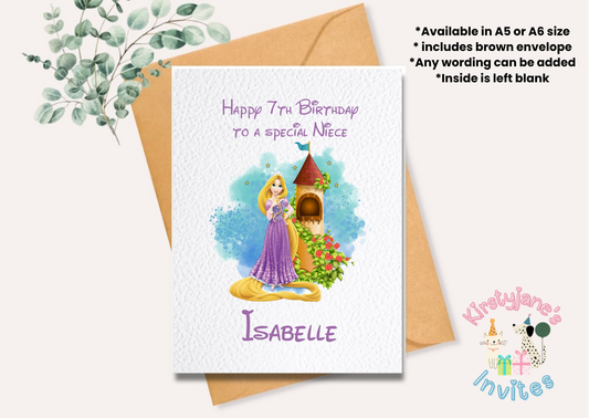 Birthday greetings card Disney Tangled Rapunzel
