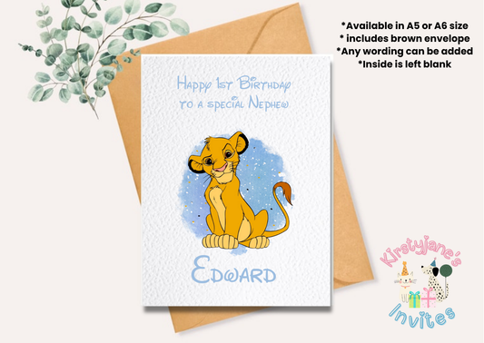 Birthday greetings card Disney Lion King Simba