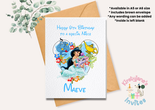 Birthday greetings card Disney Aladdin Jasmine