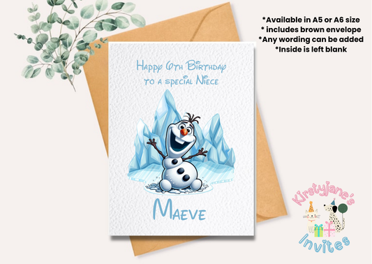 Birthday greetings card Disney Frozen Ana Elsa Olaf