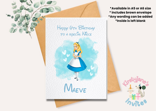Birthday greetings card Disney Alice in Wonderland