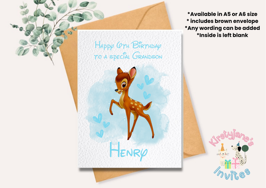 Birthday greetings card Disney Bambi