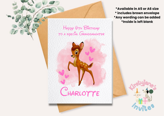 Birthday greetings card Disney Bambi
