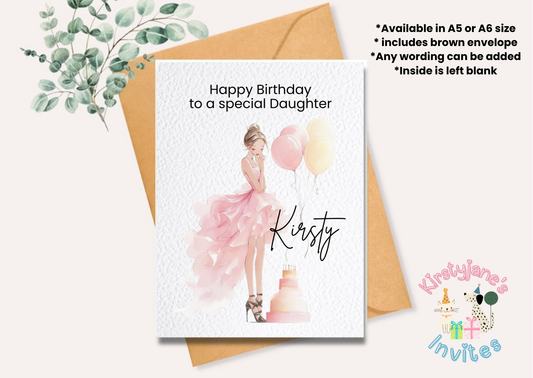 Birthday girl greetings card womens 13th 16th 18th 21st 30th 40th 50th