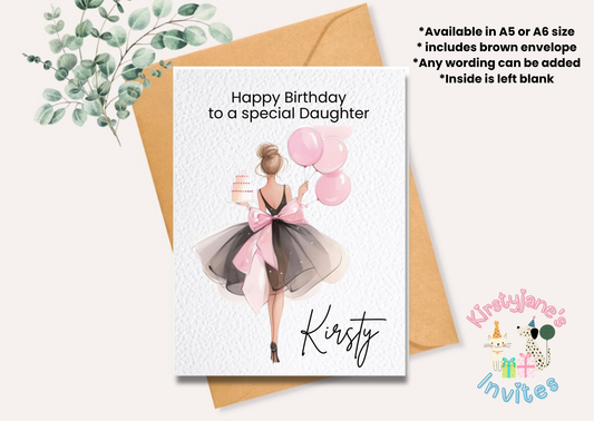 Birthday girl greetings card womens 13th 16th 18th 21st 30th 40th 50th