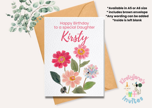 Birthday greetings card flowers floral flower