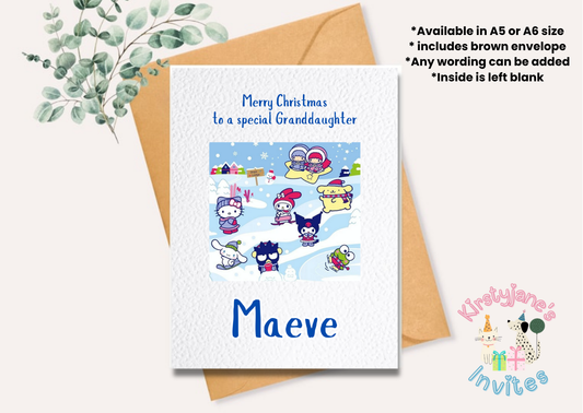 Christmas Xmas Birthday greetings card Hello Kitty Kuromi My Melody