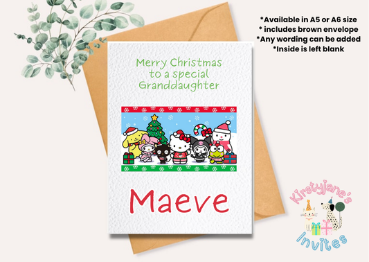 Christmas Xmas Birthday greetings card Hello Kitty Kuromi My Melody