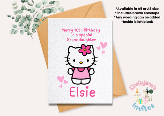 Birthday greetings card Hello Kitty Pink Girls
