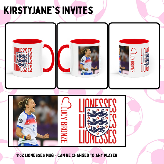 Lionesses England euro winners 2022 2025 mug Lucy Bronze