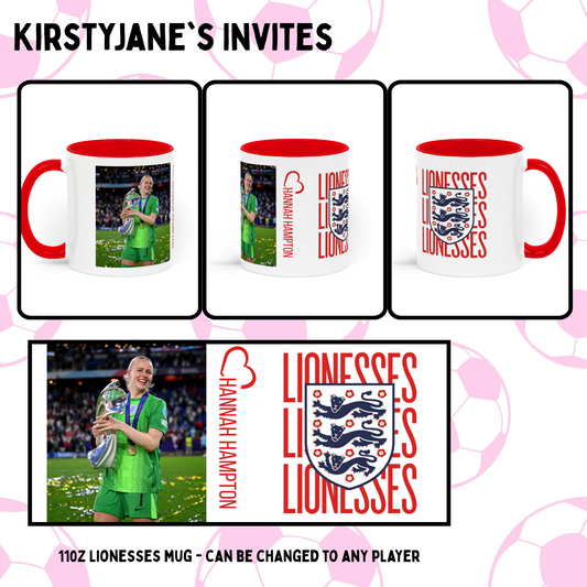 Lionesses England euro winners 2022 2025 mug Hannah Hampton