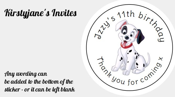 Personalised Christmas Xmas present stickers Disney 101 Dalmations