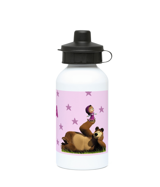 Personalised 400ml Aluminium drinks bottle Masha and the Bear