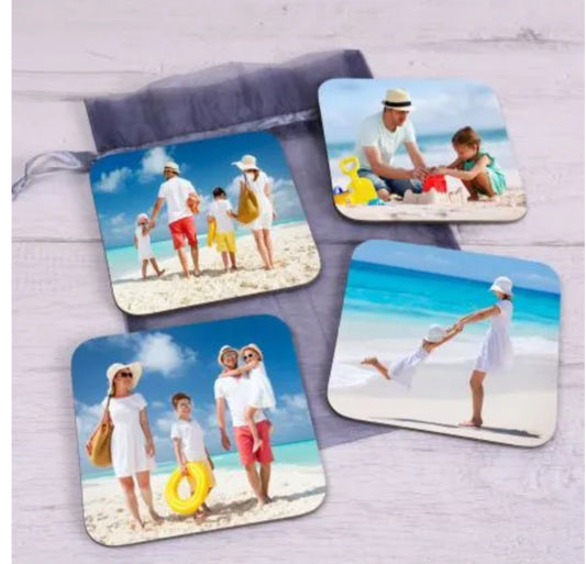 Personalised coasters with your own photo x 4