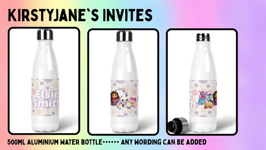 Personalised 500ml Stainless steel drinks bottle Gabbys Dollhouse