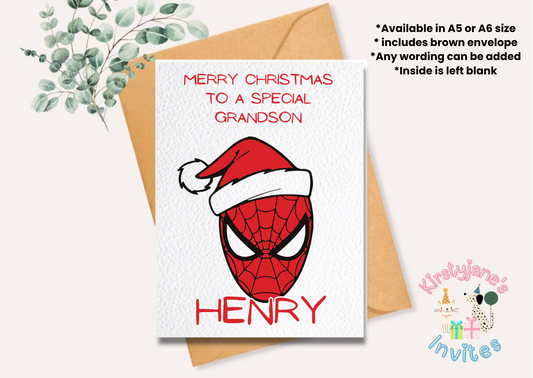 Christmas greetings card Marvel Spiderman