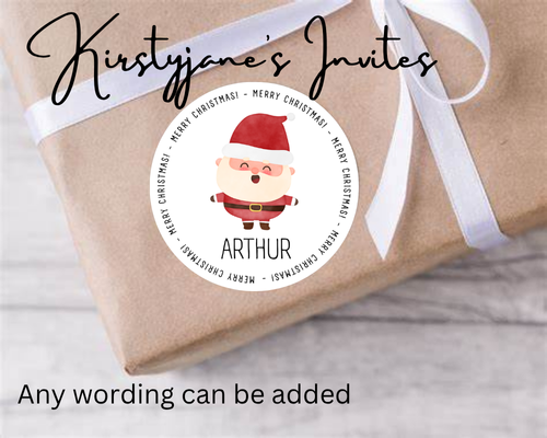 Personalised father christmas Xmas stickers labels present tags Santa Claus