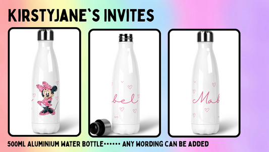 Personalised 500ml Stainless steel drinks bottle minnie mouse