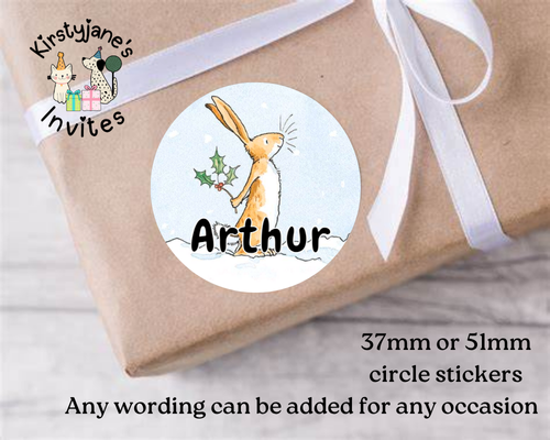 Personalised Christmas Xmas presents stickers Birthday Party Bag Favours Guess How Much I love you