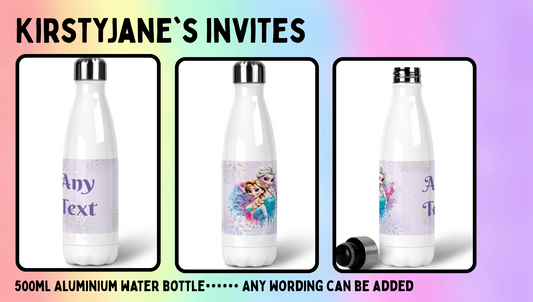 Personalised 500ml Stainless steel drinks bottle frozen ana elsa