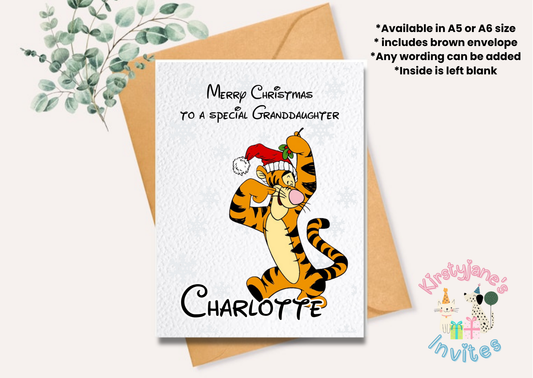 Christmas greetings card disney winnie the pooh tigger