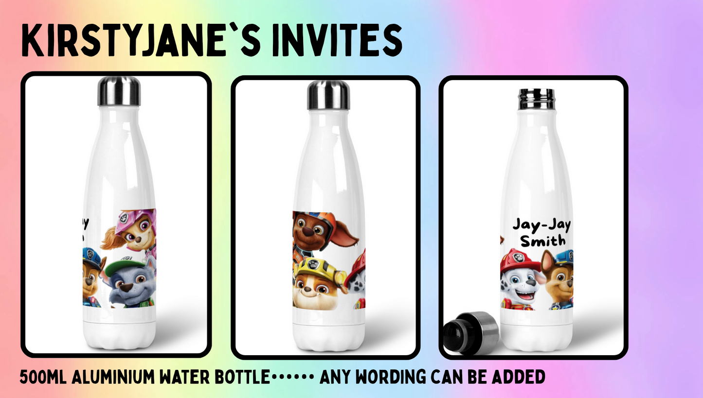 Personalised 500ml Stainless steel drinks bottle paw patrol