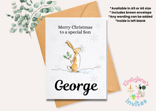 Christmas greetings card Winter guess how much I love you