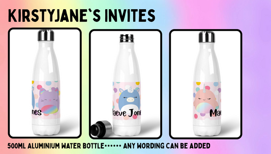 Personalised 500ml Stainless steel drinks bottle squishmallows