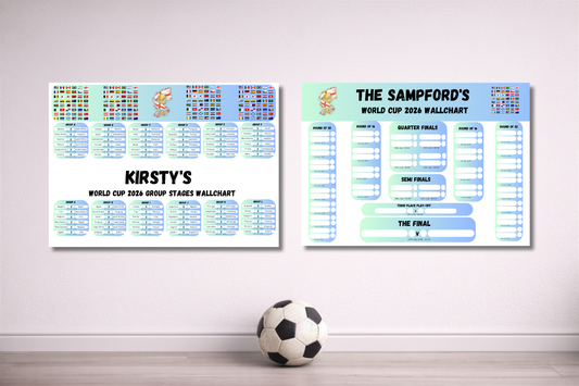World cup 2026 wall chart planner - green/blue