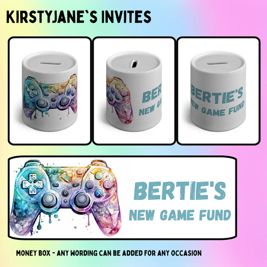 Personalised ceramic money box gaming PS5 XBOX