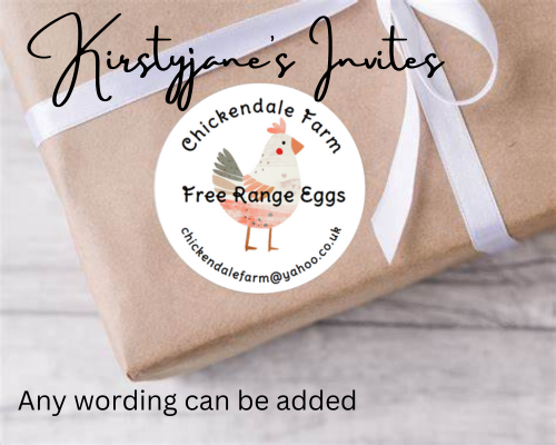 Personalised birthday party chicken egg box stickers