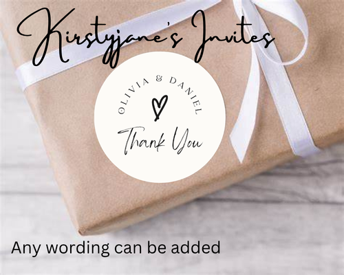 Personalised thank you business stickers party favours wedding engagement