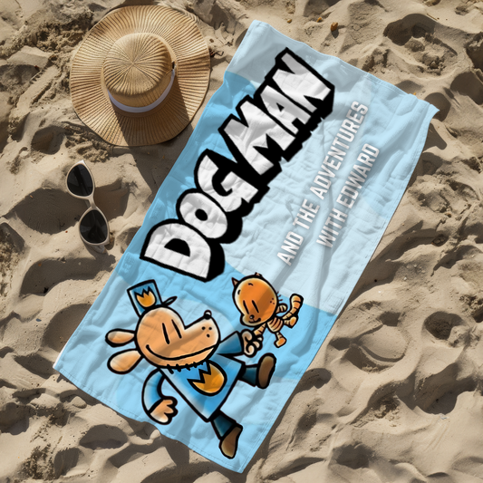 Personalised children's kid's towel - Dogman Dog Man